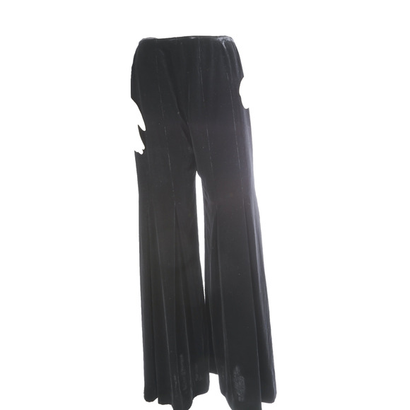 Oscar De La Renta Black Velvet Wide Leg Dress Pants Luxury Evening Size 8 - Picture 5 of 16